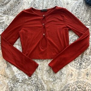 CUTOUT FALL TOP WITH JEWELS